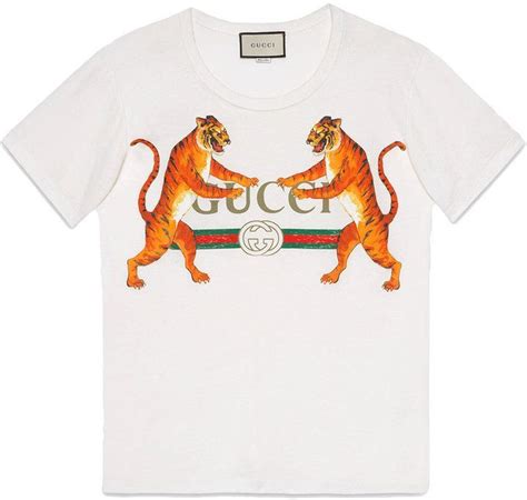 gucci white button shirt|Gucci tiger button up.